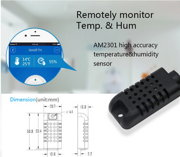 Sonoff TH16 sonda Temperatura ed umidità AM2301