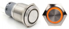 HBS1-AGQ-11ZEO12S  Interruttore acciaio inox  19mm Ring  Led Orange 