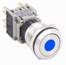 HBS1-BGQ-11EB12S  Interruttore  acciaio inox 19mm Dot Led Blue 12V 