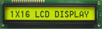 Display alfanumerico 16x1 9,4mm LCD HD44780 LED backlight black on YG