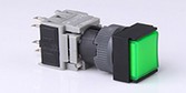 HBS1-BF-1NA-1NC Pulsante  plastico modulare  luminoso Green 16mm 