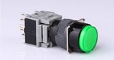 HBS1-BY-2NA-2NC  Interruttore  plastico modulare  luminoso Green 16mm 